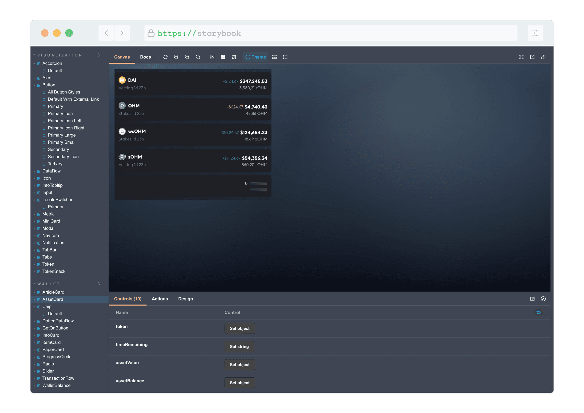 OlympusDAO Component Library screenshot