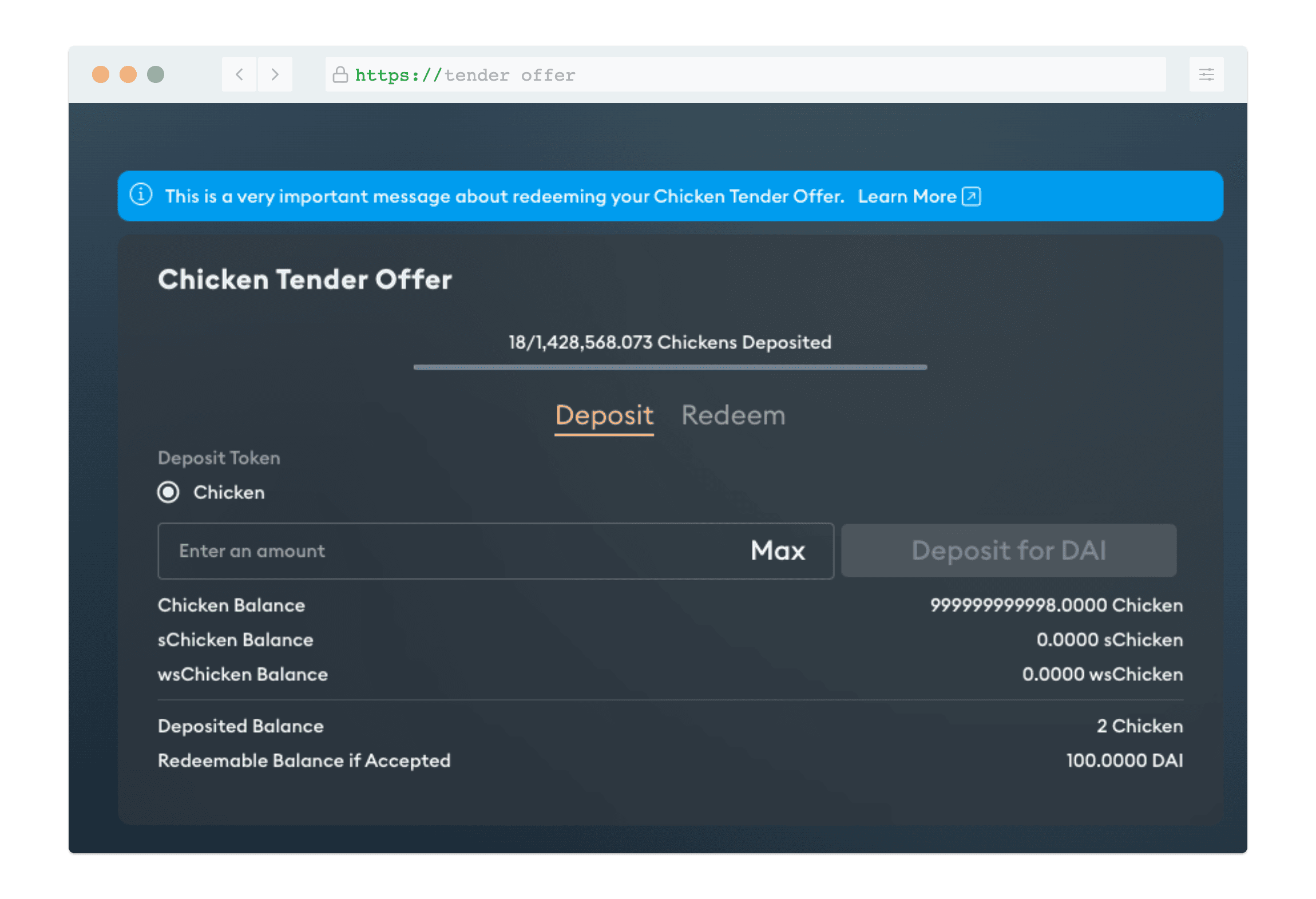 OlympusDAO Tender Offer screenshot